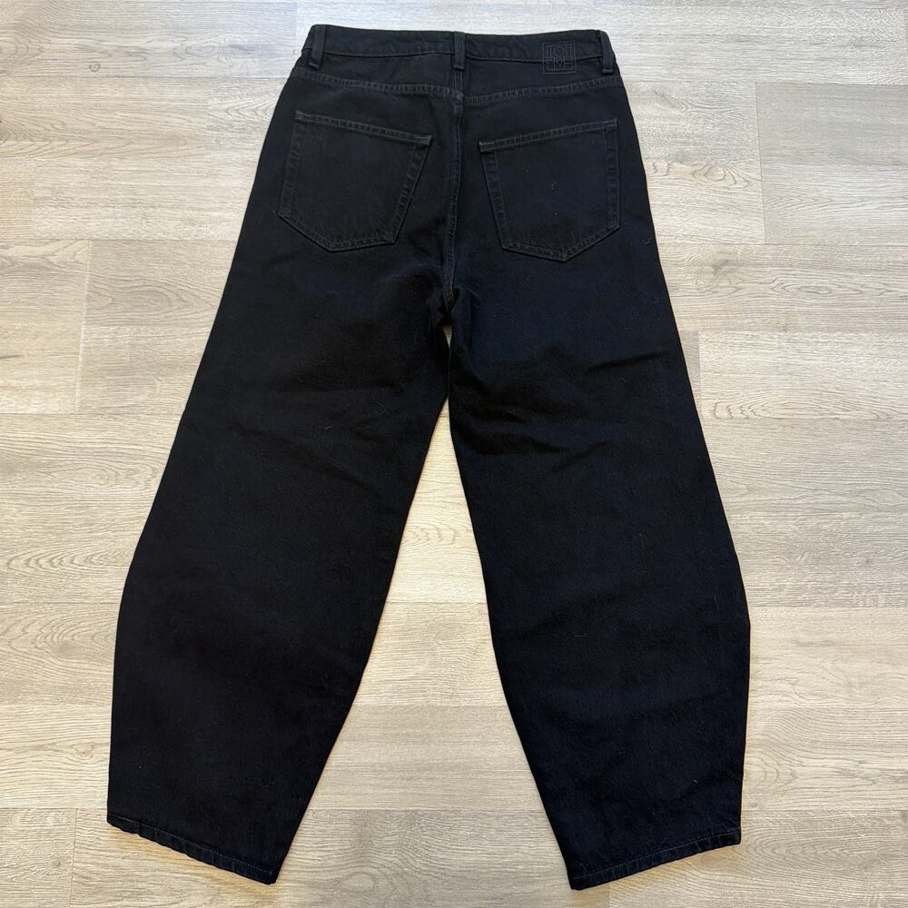 Toteme Barrel Leg Jeans Womens 27 Black High Rise Cropped Curved Denim NWT - Picture 5 of 16